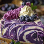 Elegant White Chocolate Blueberry Cheesecake 2 Elegant White Chocolate Blueberry Cheesecake