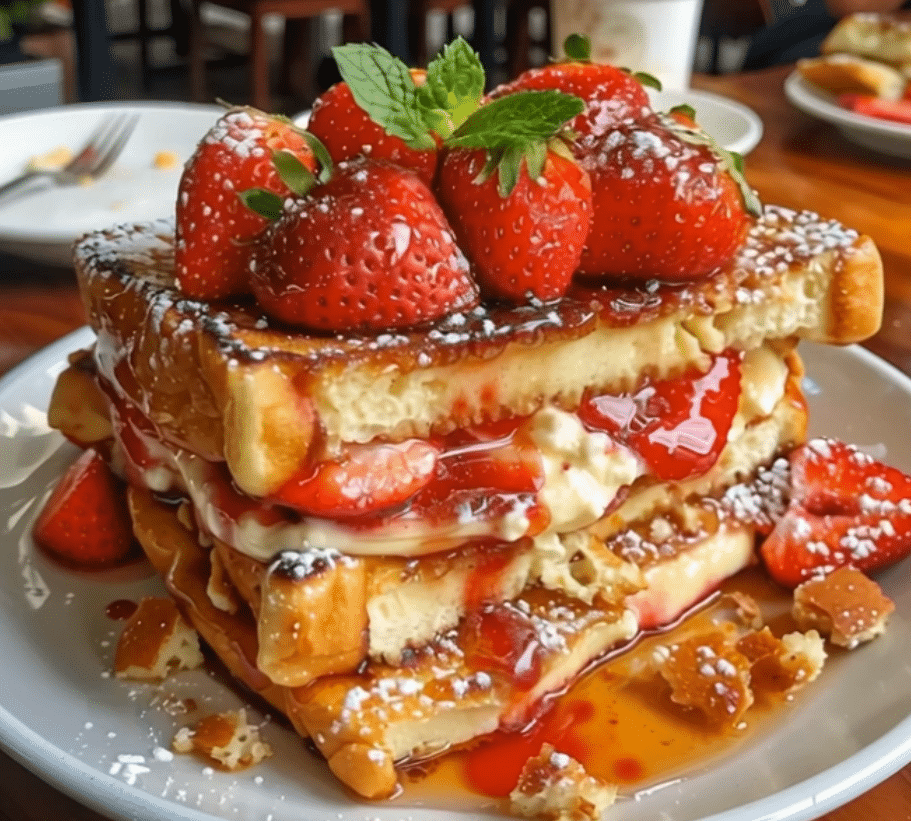 Strawberry Cheesecake Stuffed French Toast