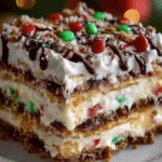 No Bake Christmas Cookie Lasagna