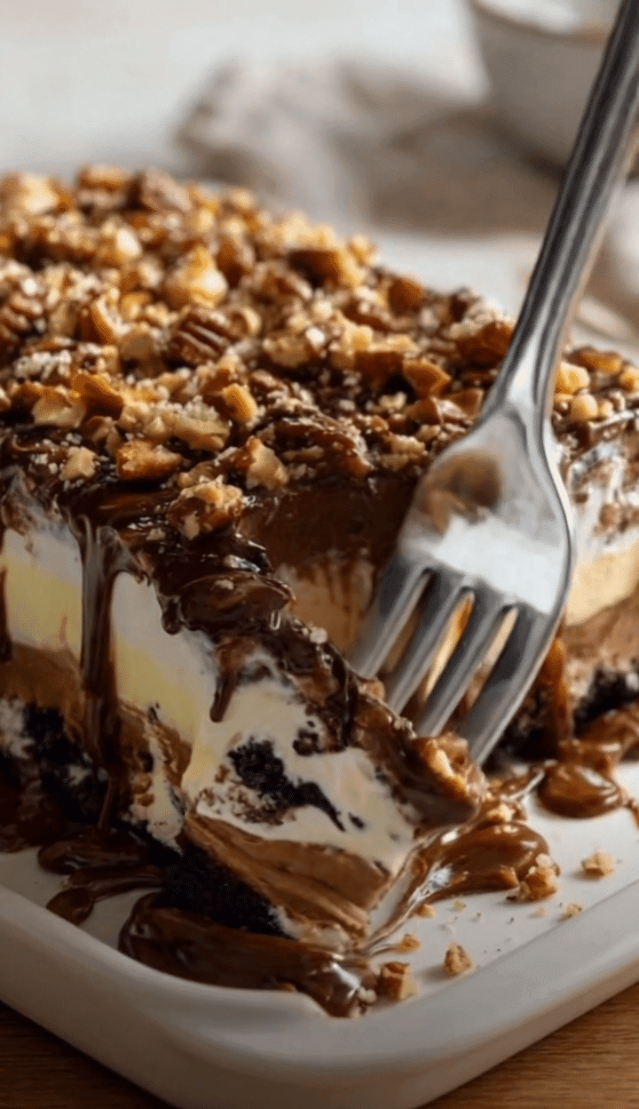 No-Bake Turtle Lush Dessert