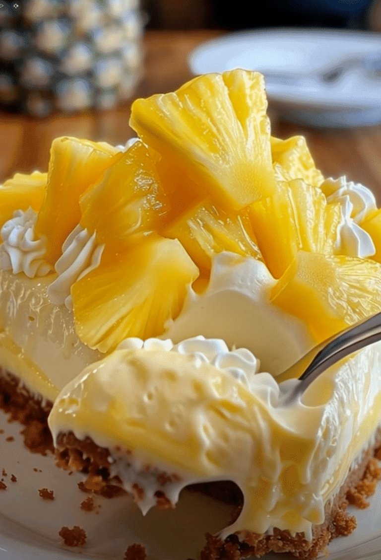 Refreshing No-Bake Pineapple Mousse Cheesecake