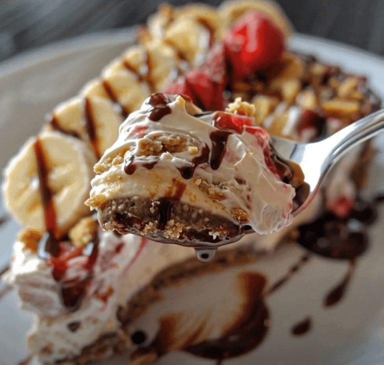 No-Bake Banana Split Cheesecake