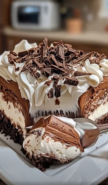Decadent Triple Chocolate Mousse Cake