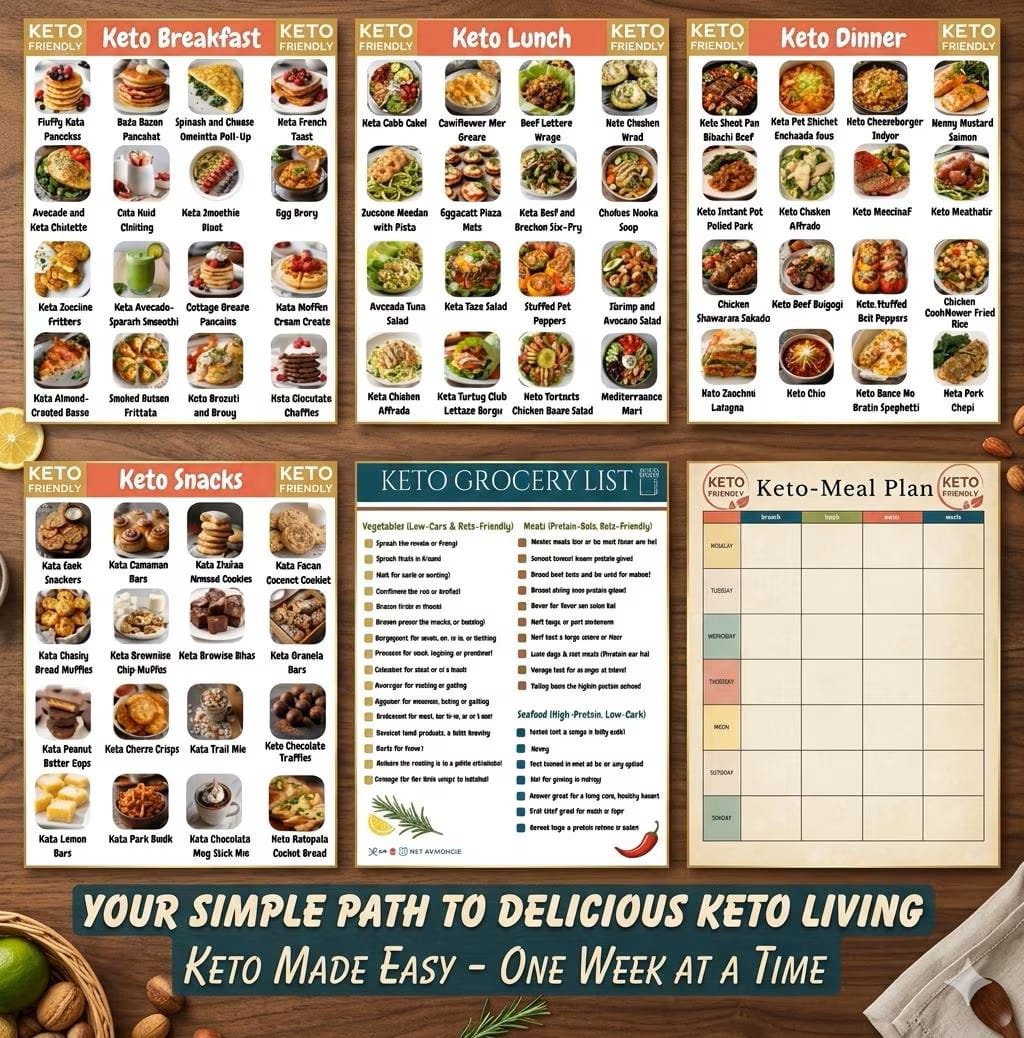 Keto Meal Planner Printable Bundle | 7-Page Keto Food Guide - Image 2