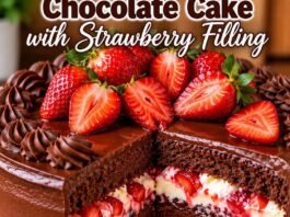 Chocolate Cake with Strawberry Filling