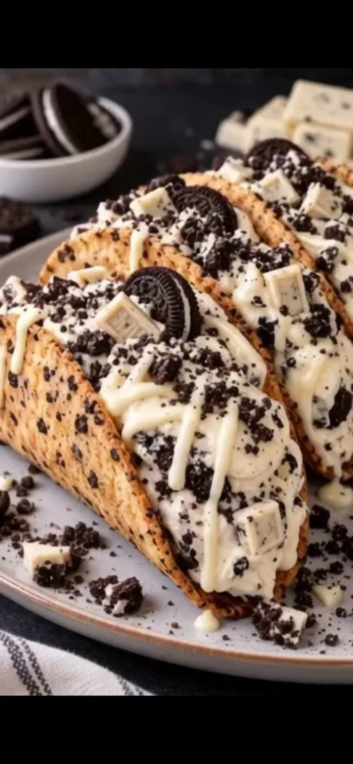 Cookies & Cream Cheesecake Tacos