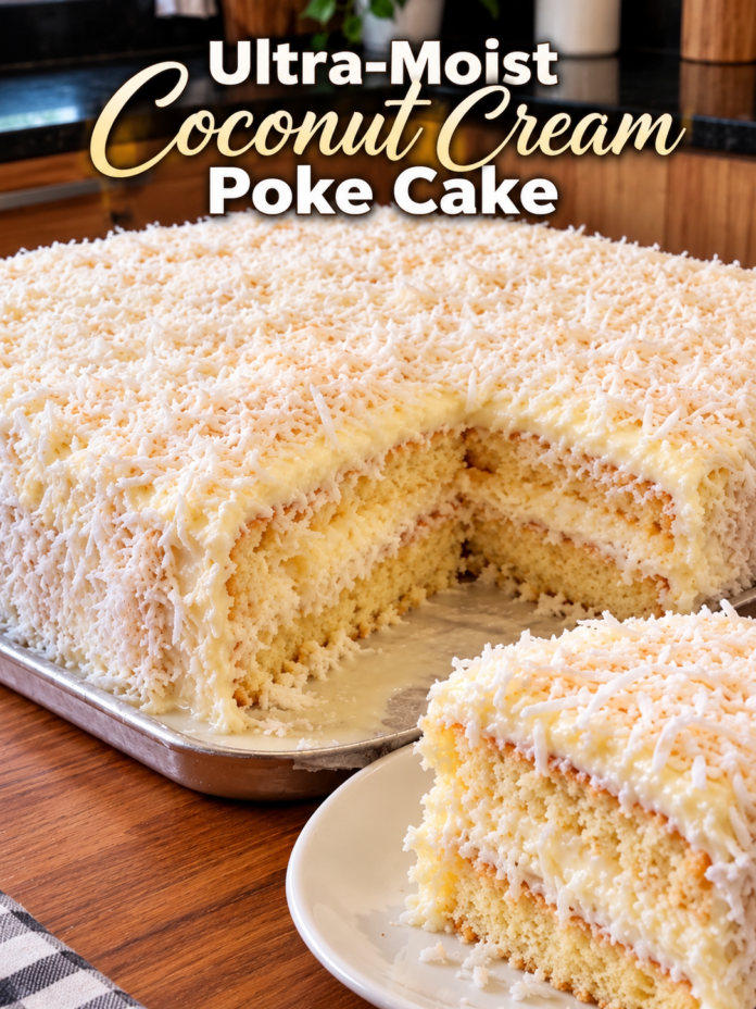 Moist Coconut Cream Poke Cake